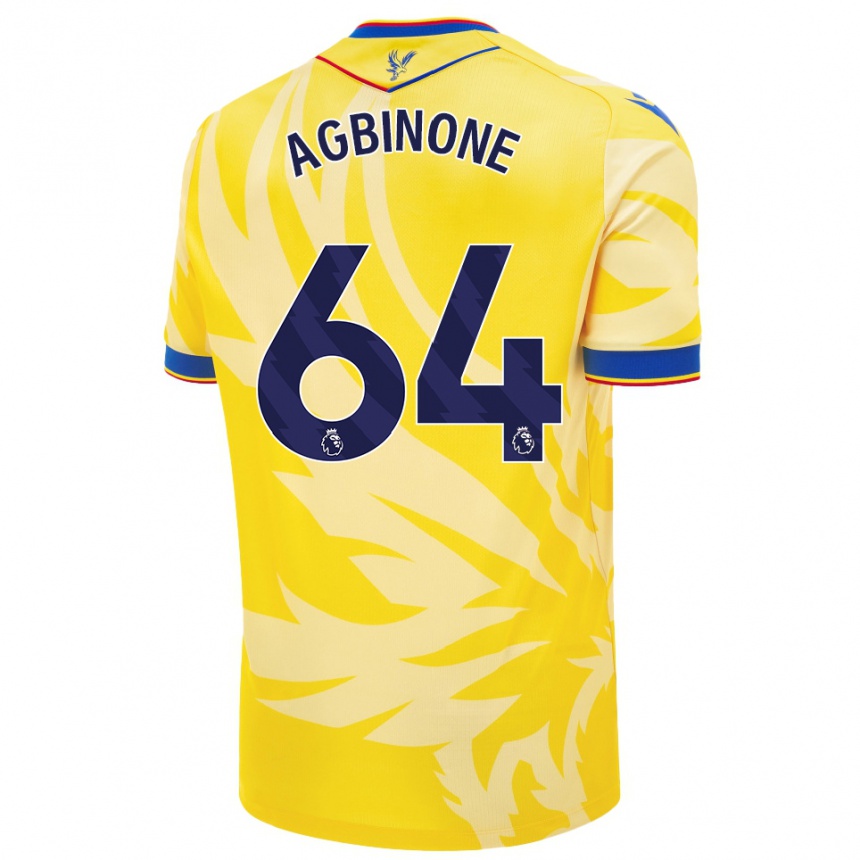 Men Football Asher Agbinone #64 Yellow Away Jersey 2024/25 T-Shirt Australia