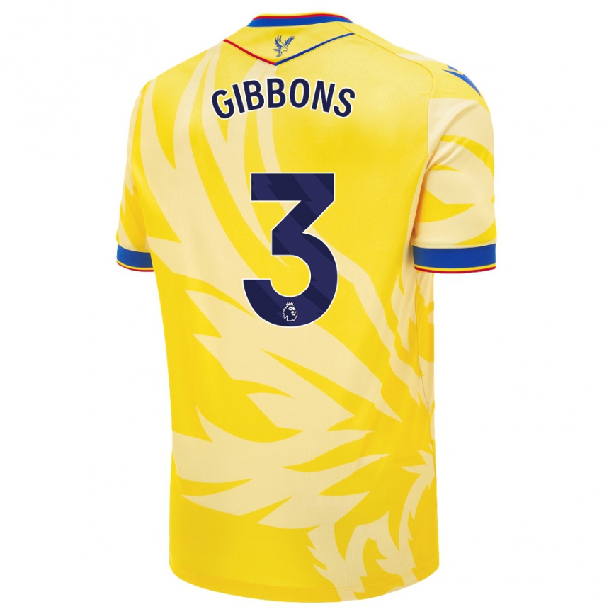 Men Football Felicity Gibbons #3 Yellow Away Jersey 2024/25 T-Shirt Australia