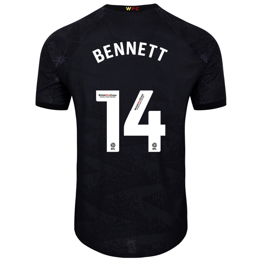 Men Football Harley Bennett #14 Black White Away Jersey 2024/25 T-Shirt Australia