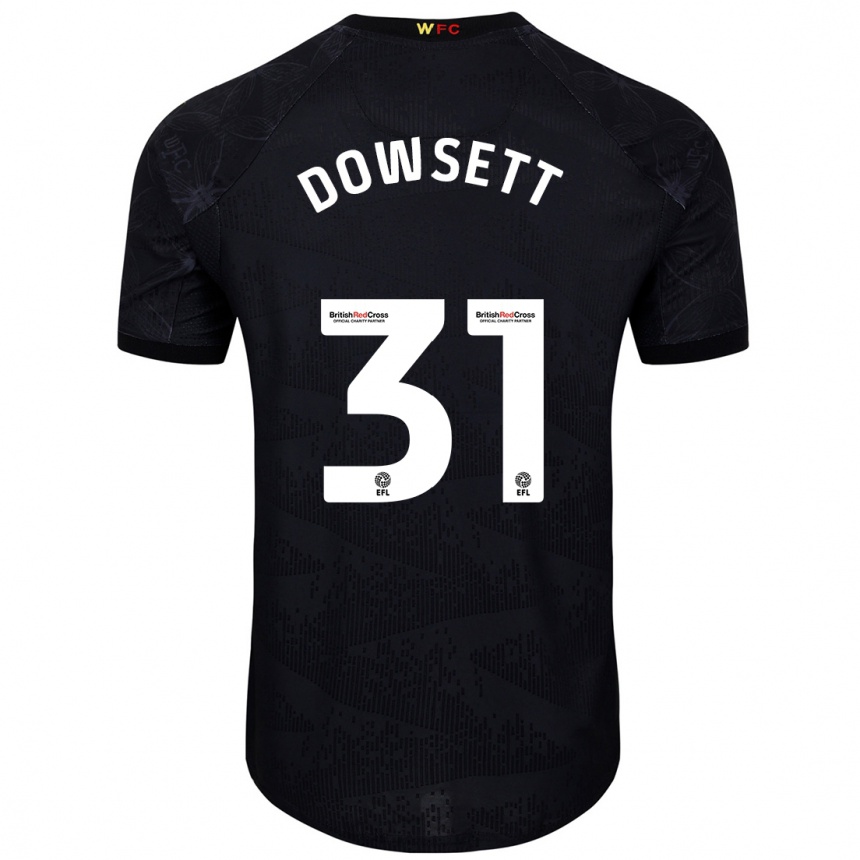 Men Football Rebekah Dowsett #31 Black White Away Jersey 2024/25 T-Shirt Australia