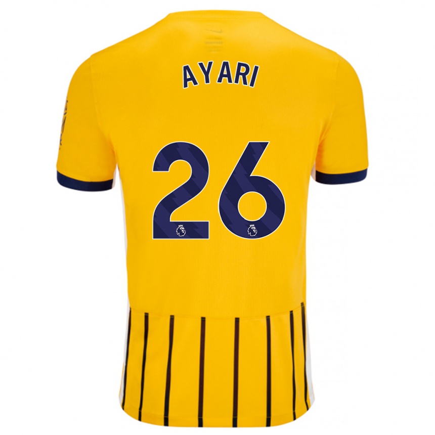 Men Football Yasin Ayari #26 Gold Blue Pinstripes Away Jersey 2024/25 T-Shirt Australia