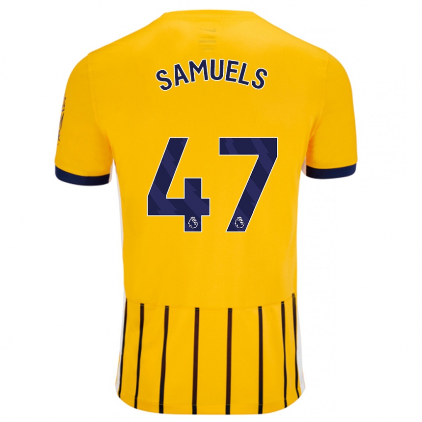 Men Football Imari Samuels #47 Gold Blue Pinstripes Away Jersey 2024/25 T-Shirt Australia