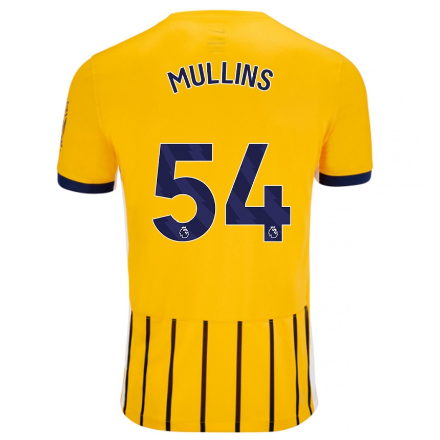 Men Football Jamie Mullins #54 Gold Blue Pinstripes Away Jersey 2024/25 T-Shirt Australia