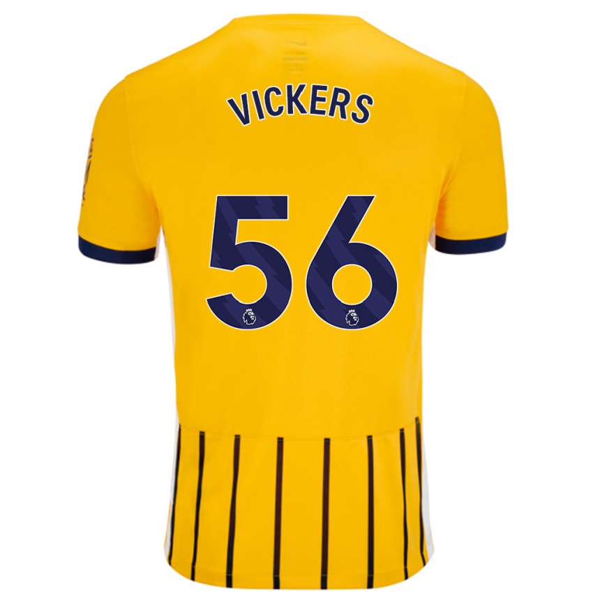 Men Football Caylan Vickers #56 Gold Blue Pinstripes Away Jersey 2024/25 T-Shirt Australia