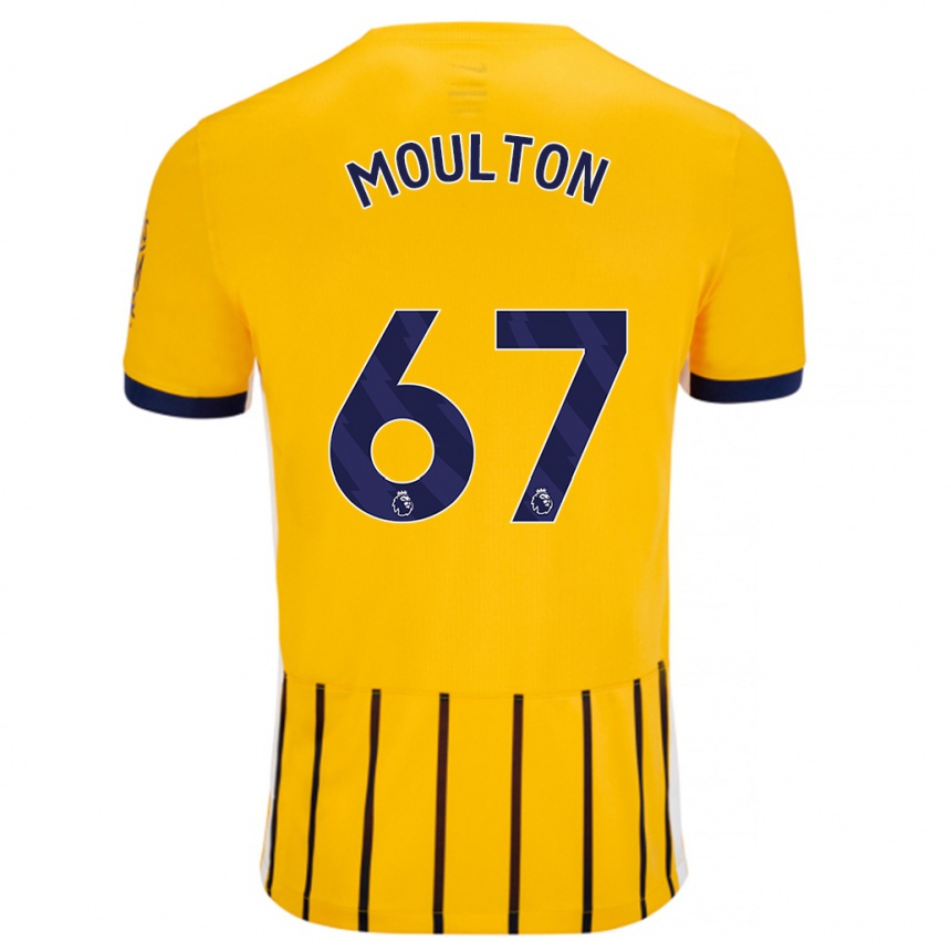 Men Football Remeiro Moulton #67 Gold Blue Pinstripes Away Jersey 2024/25 T-Shirt Australia