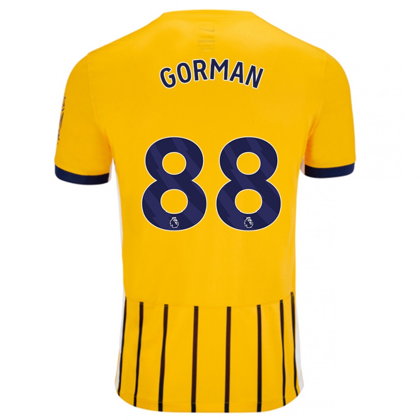 Men Football Ronnie Gorman #88 Gold Blue Pinstripes Away Jersey 2024/25 T-Shirt Australia