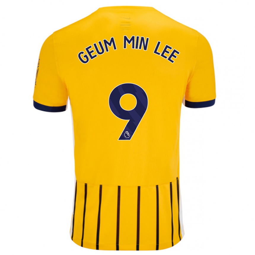 Men Football Lee Geum-Min #9 Gold Blue Pinstripes Away Jersey 2024/25 T-Shirt Australia