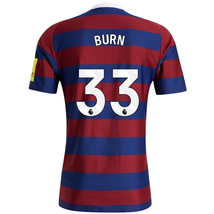 Men Football Dan Burn #33 Burgundy Navy Blue Away Jersey 2024/25 T-Shirt Australia