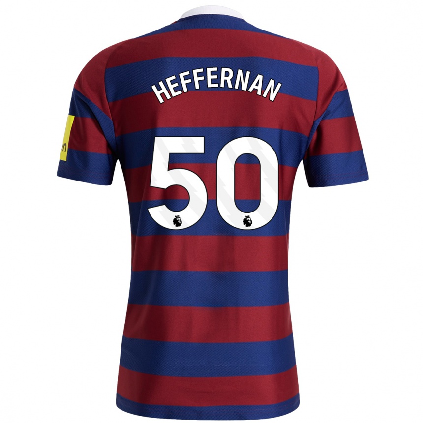 Men Football Cathal Heffernan #50 Burgundy Navy Blue Away Jersey 2024/25 T-Shirt Australia