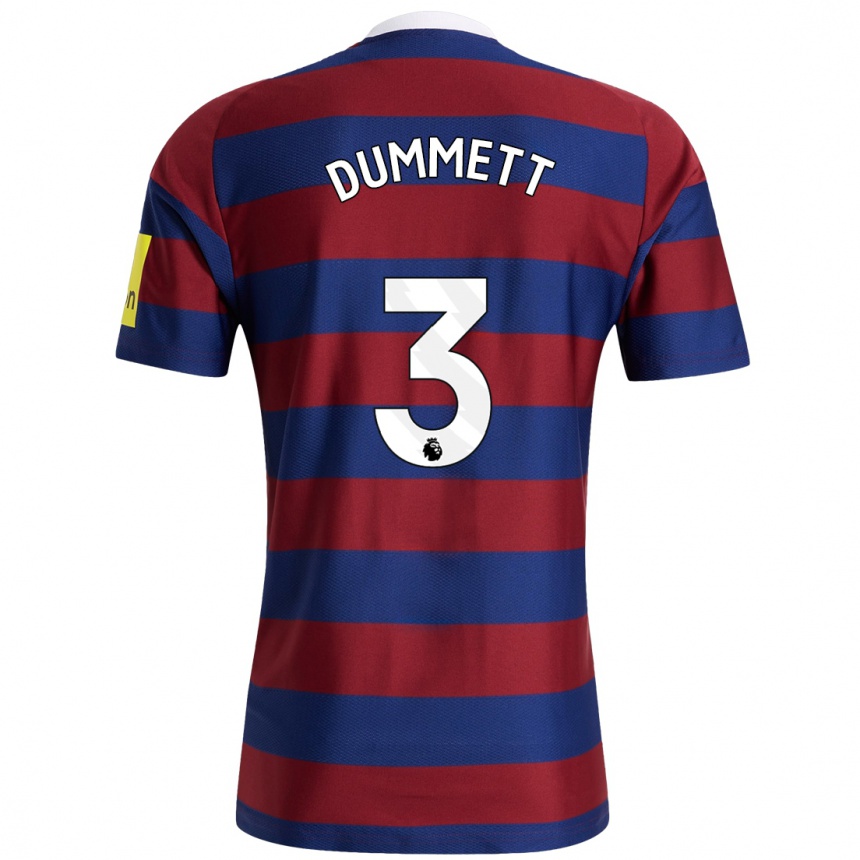 Men Football Paul Dummett #3 Burgundy Navy Blue Away Jersey 2024/25 T-Shirt Australia