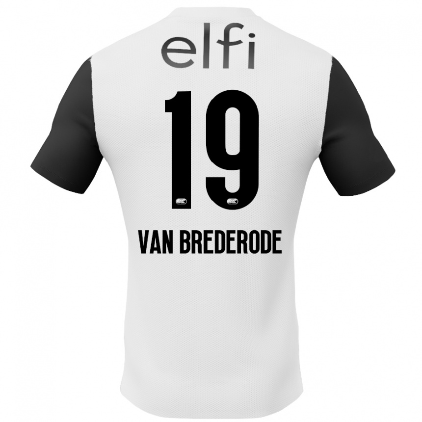 Men Football Myron Van Brederode #19 White Black Away Jersey 2024/25 T-Shirt Australia