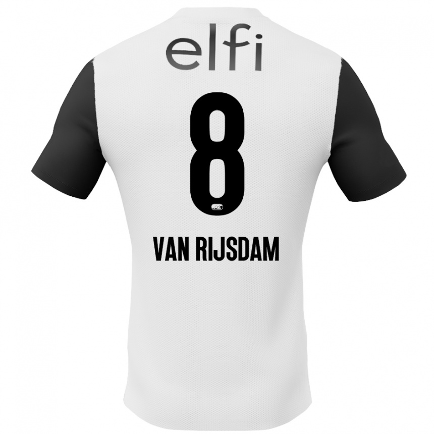 Men Football Julian Van Rijsdam #8 White Black Away Jersey 2024/25 T-Shirt Australia