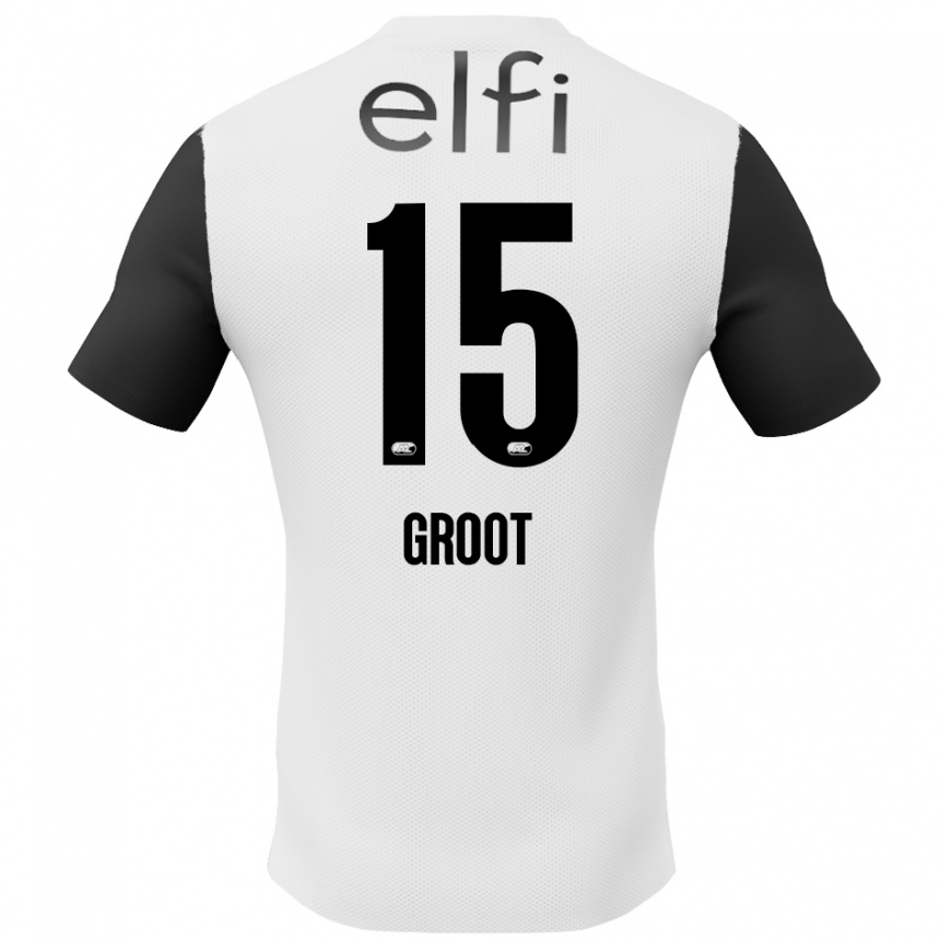 Men Football Pleun Groot #15 White Black Away Jersey 2024/25 T-Shirt Australia