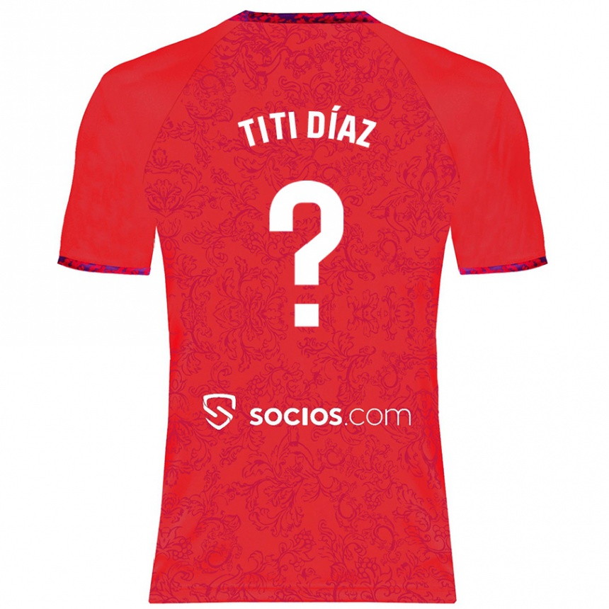 Men Football Titi Díaz #0 Red Away Jersey 2024/25 T-Shirt Australia