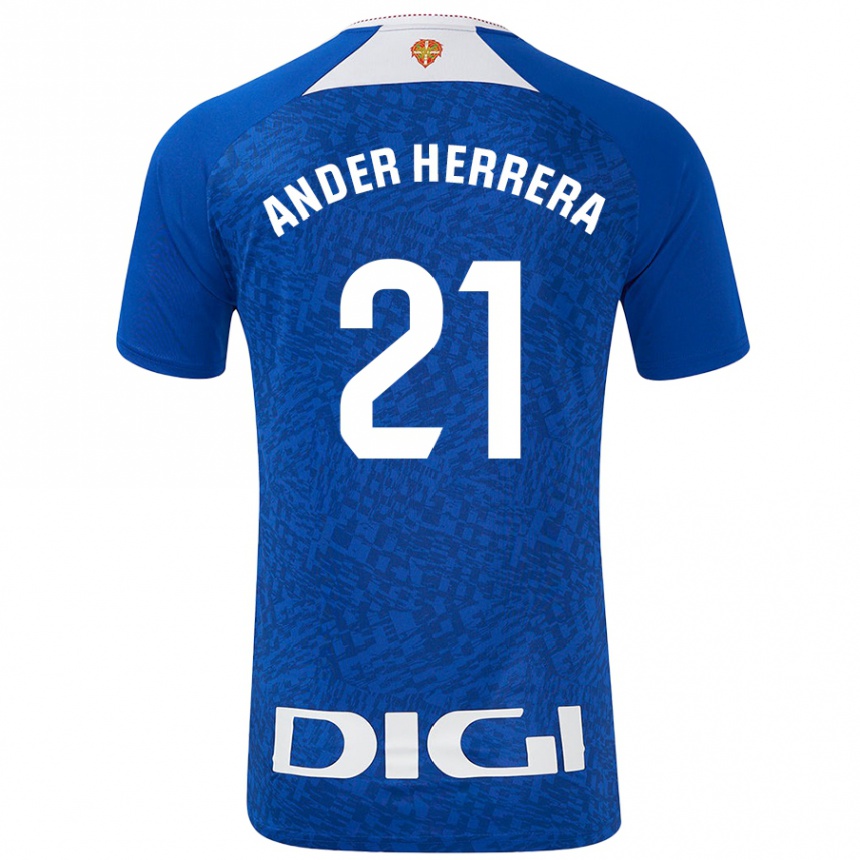 Men Football Ander Herrera #21 Royal Blue Away Jersey 2024/25 T-Shirt Australia