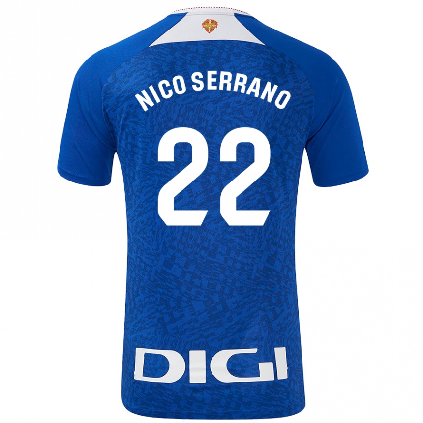 Men Football Nico Serrano #22 Royal Blue Away Jersey 2024/25 T-Shirt Australia