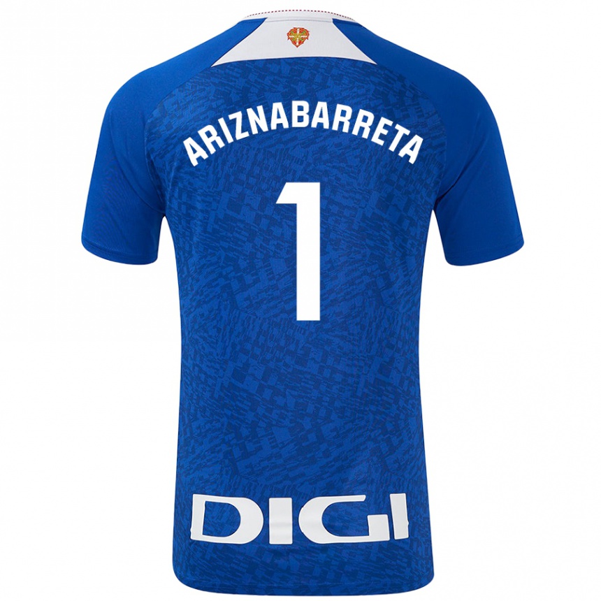 Men Football Oier Ariznabarreta #1 Royal Blue Away Jersey 2024/25 T-Shirt Australia