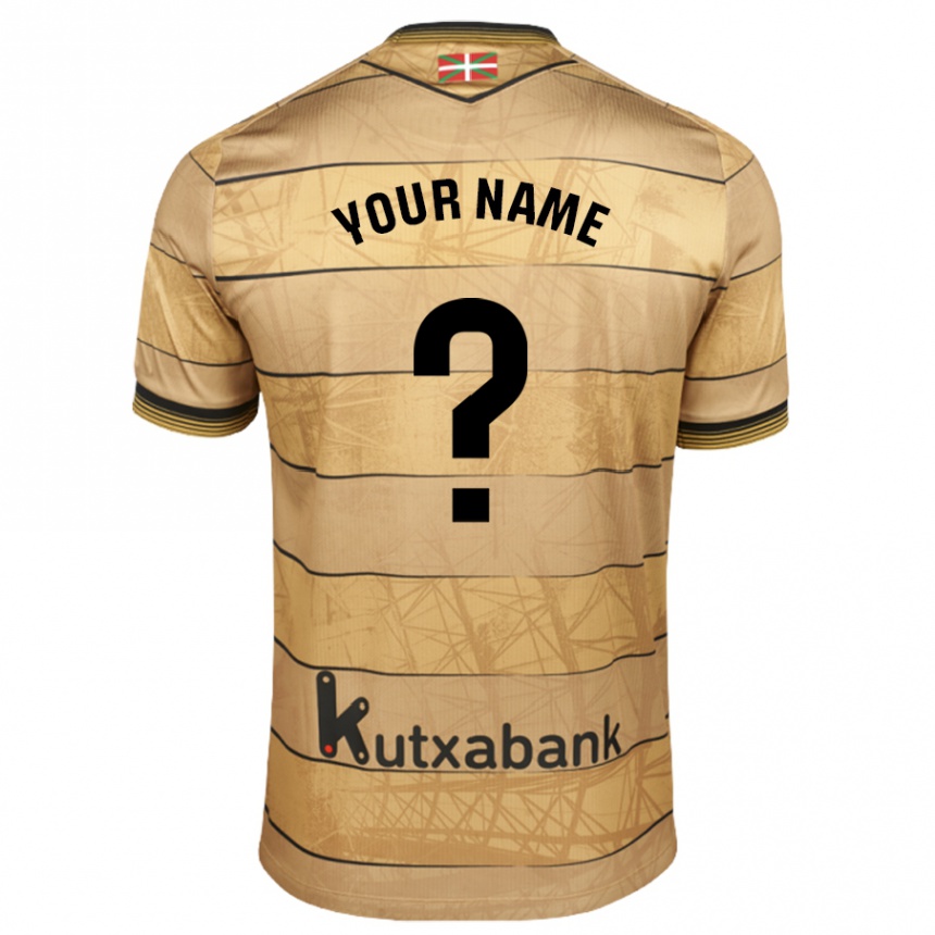 Men Football Your Name #0 Brown Away Jersey 2024/25 T-Shirt Australia