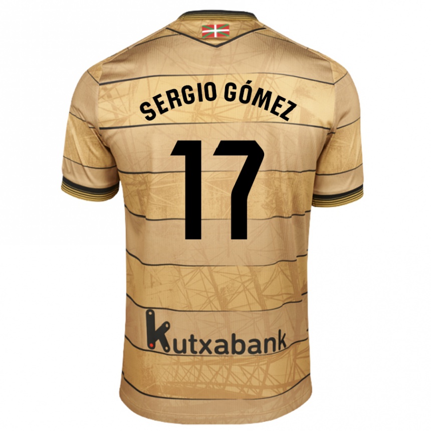 Men Football Sergio Gómez #17 Brown Away Jersey 2024/25 T-Shirt Australia