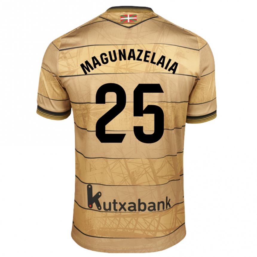 Men Football Jon Magunazelaia #25 Brown Away Jersey 2024/25 T-Shirt Australia