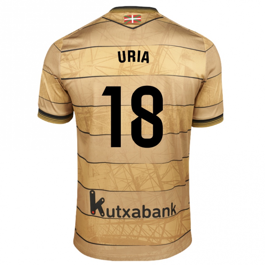 Men Football Mirari Uria Gabilondo #18 Brown Away Jersey 2024/25 T-Shirt Australia