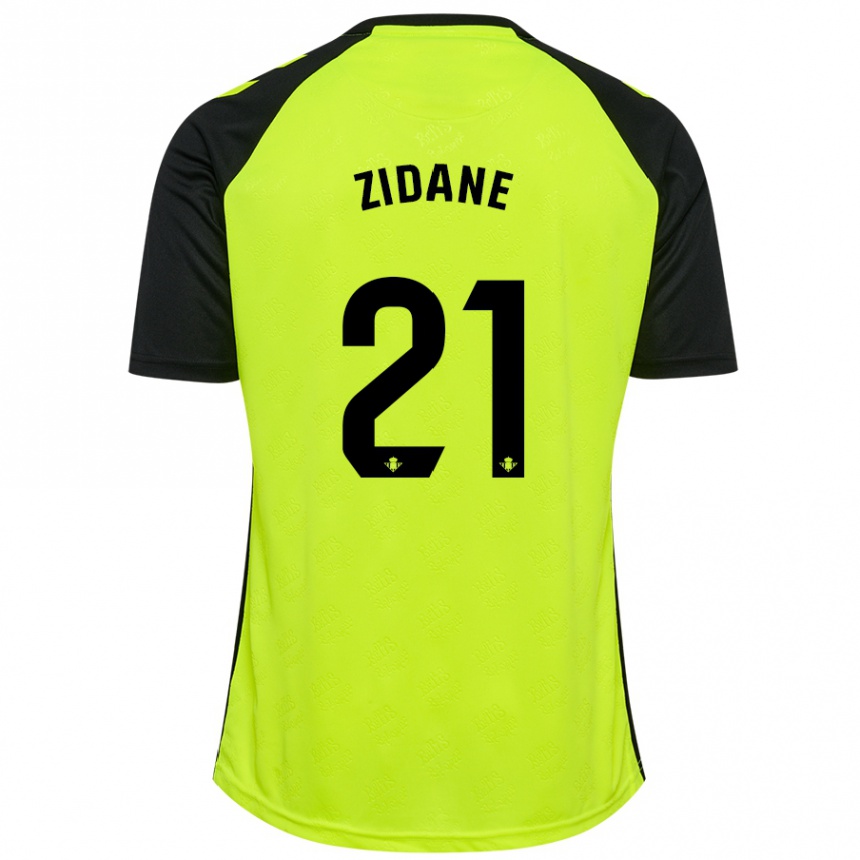 Men Football Elyaz Zidane #21 Fluorescent Yellow Black Away Jersey 2024/25 T-Shirt Australia