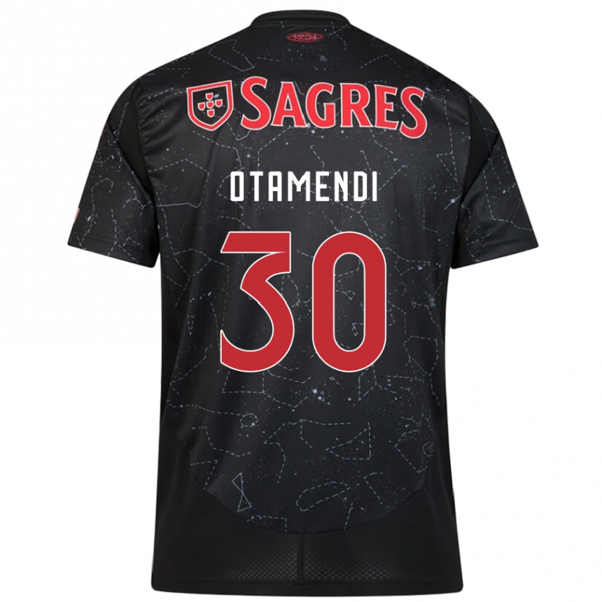 Men Football Nicolás Otamendi #30 Black Red Away Jersey 2024/25 T-Shirt Australia