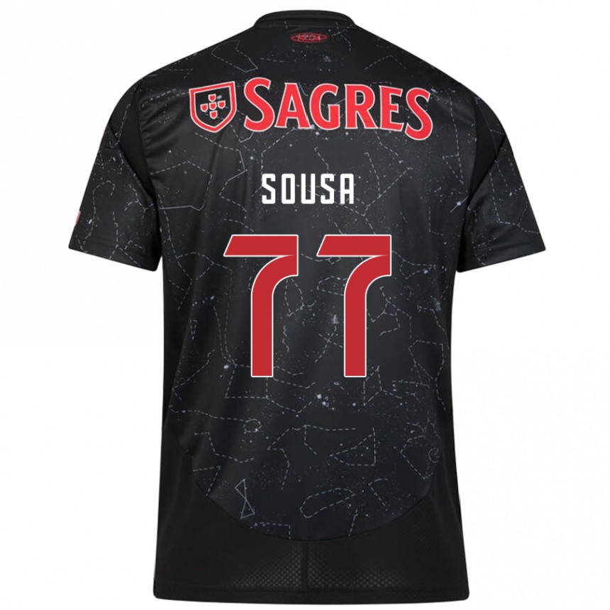 Men Football Gerson Sousa #77 Black Red Away Jersey 2024/25 T-Shirt Australia