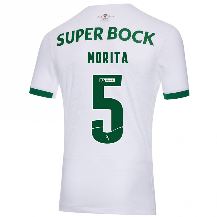 Men Football Hidemasa Morita #5 White Green Away Jersey 2024/25 T-Shirt Australia