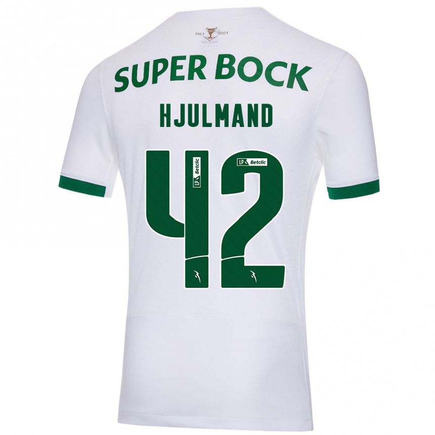 Men Football Morten Hjulmand #42 White Green Away Jersey 2024/25 T-Shirt Australia