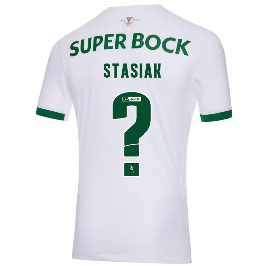 Men Football Jakub Stasiak #0 White Green Away Jersey 2024/25 T-Shirt Australia