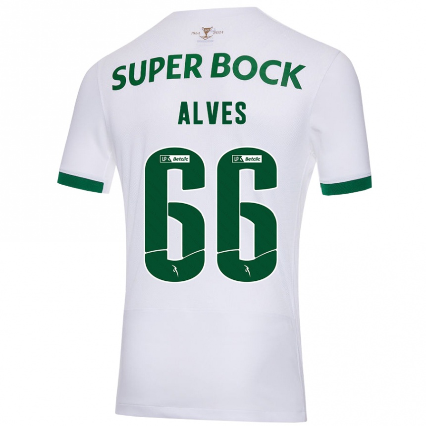 Men Football Miguel Alves #66 White Green Away Jersey 2024/25 T-Shirt Australia