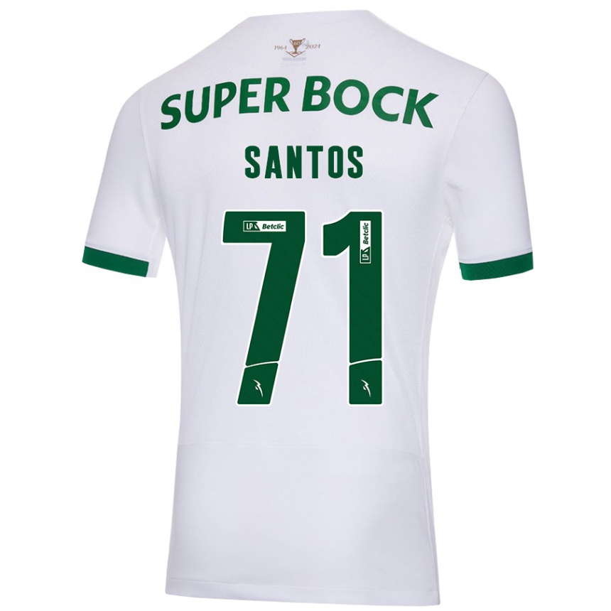 Men Football Denilson Santos #71 White Green Away Jersey 2024/25 T-Shirt Australia