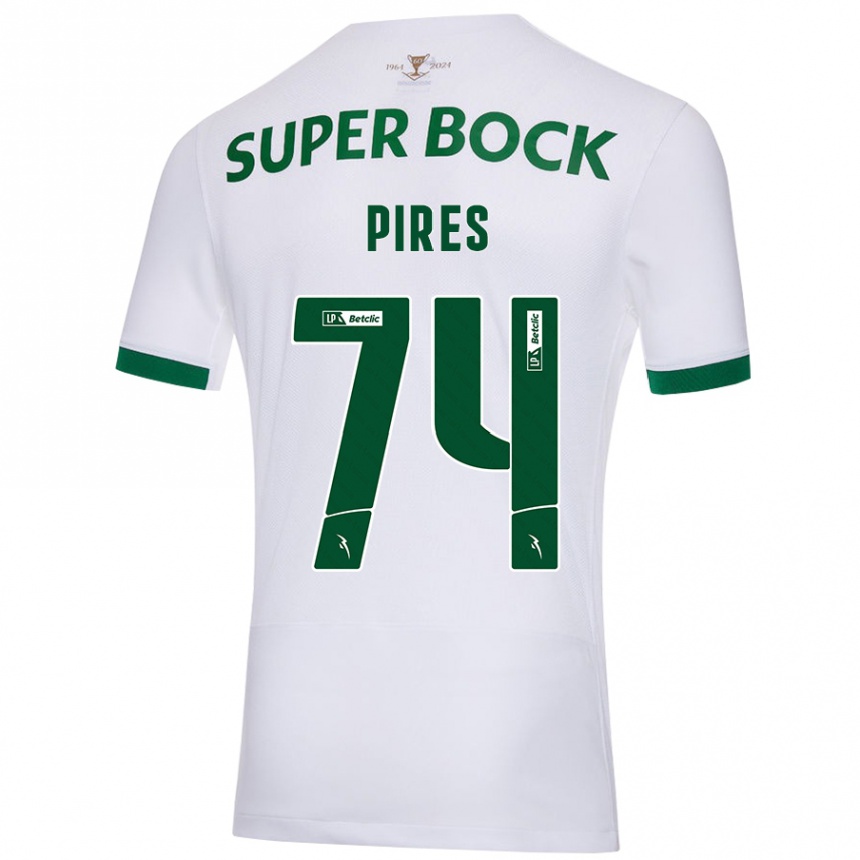 Men Football Guilherme Pires #74 White Green Away Jersey 2024/25 T-Shirt Australia