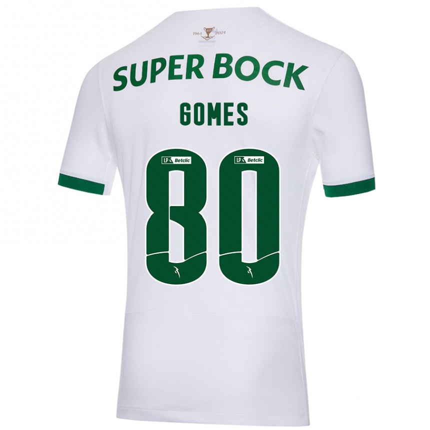 Men Football Luís Gomes #80 White Green Away Jersey 2024/25 T-Shirt Australia