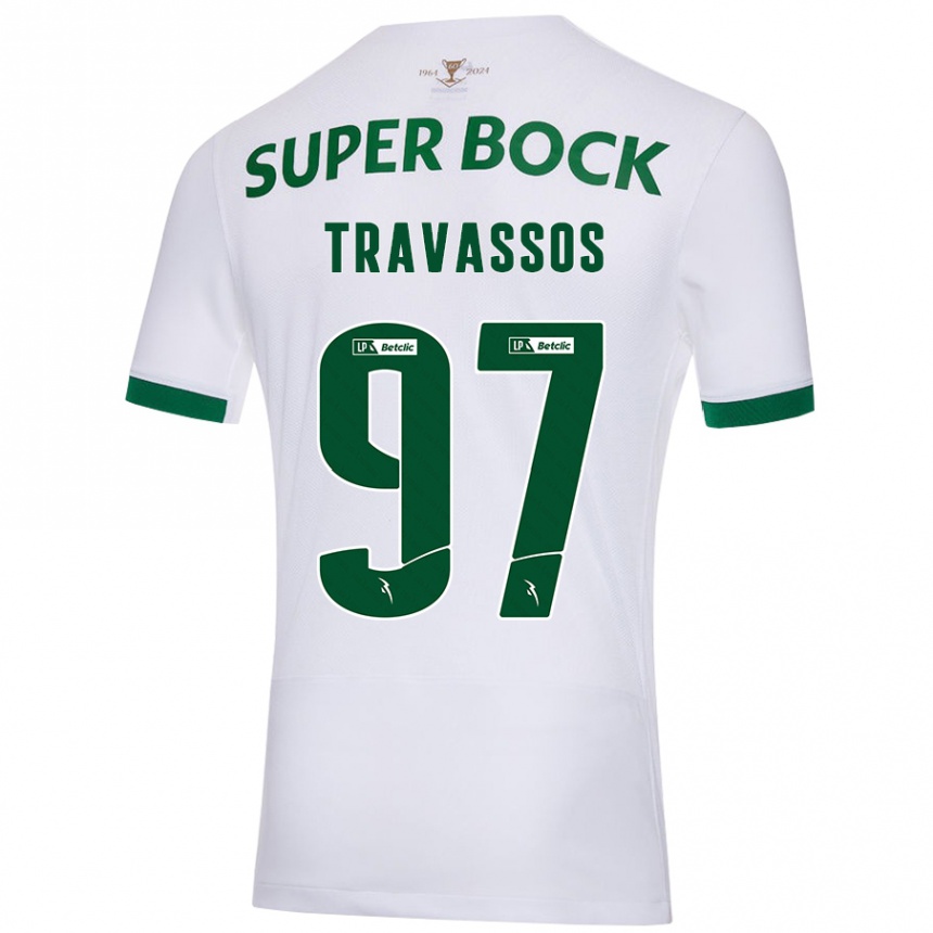 Men Football Travassos #97 White Green Away Jersey 2024/25 T-Shirt Australia