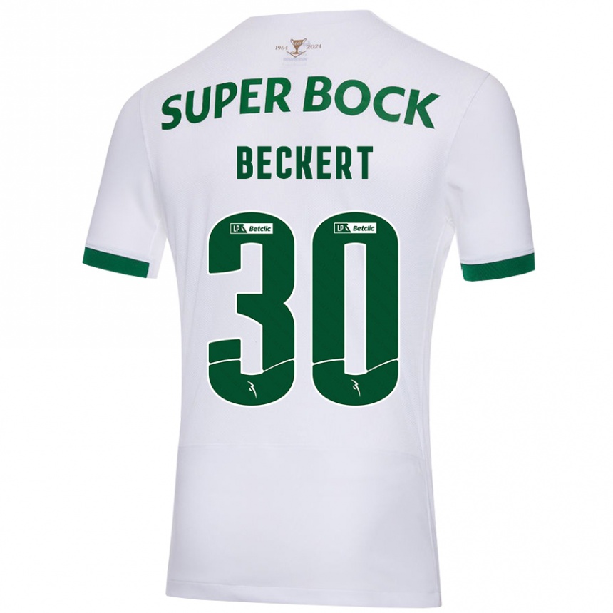 Men Football Carolina Beckert #30 White Green Away Jersey 2024/25 T-Shirt Australia