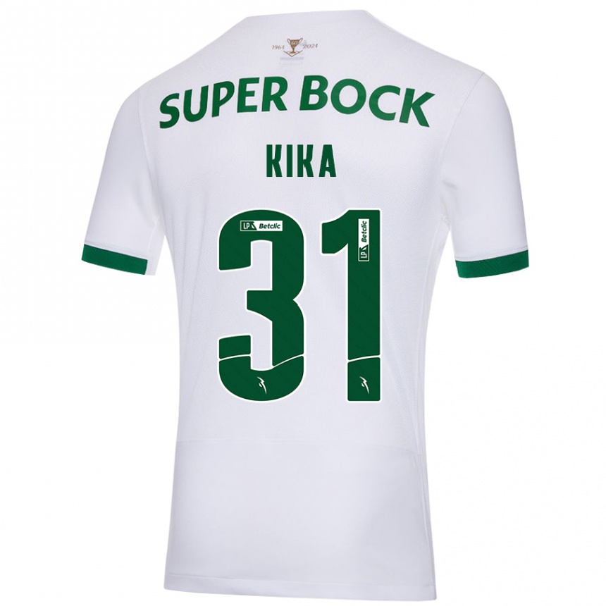 Men Football Kika #31 White Green Away Jersey 2024/25 T-Shirt Australia