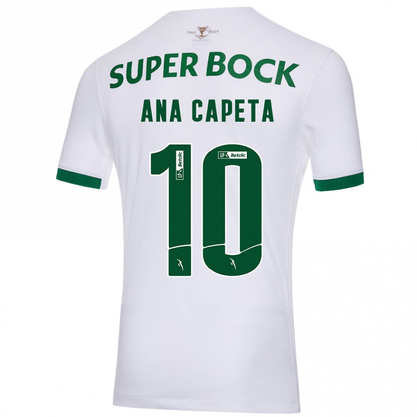 Men Football Ana Capeta #10 White Green Away Jersey 2024/25 T-Shirt Australia