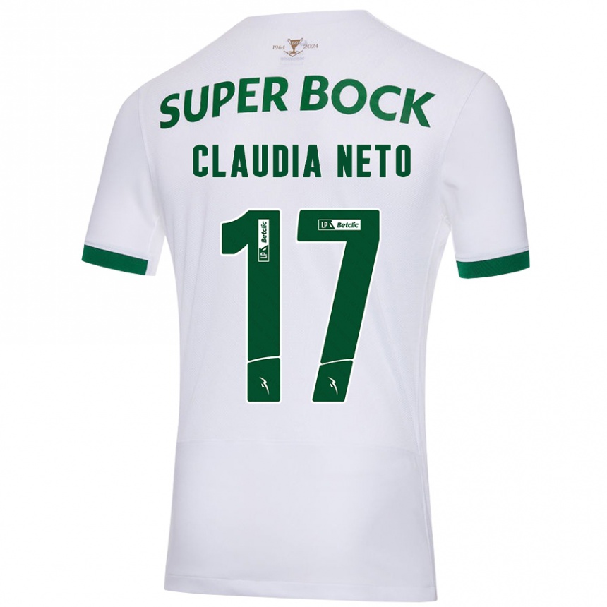 Men Football Cláudia Teresa Pires Neto #17 White Green Away Jersey 2024/25 T-Shirt Australia