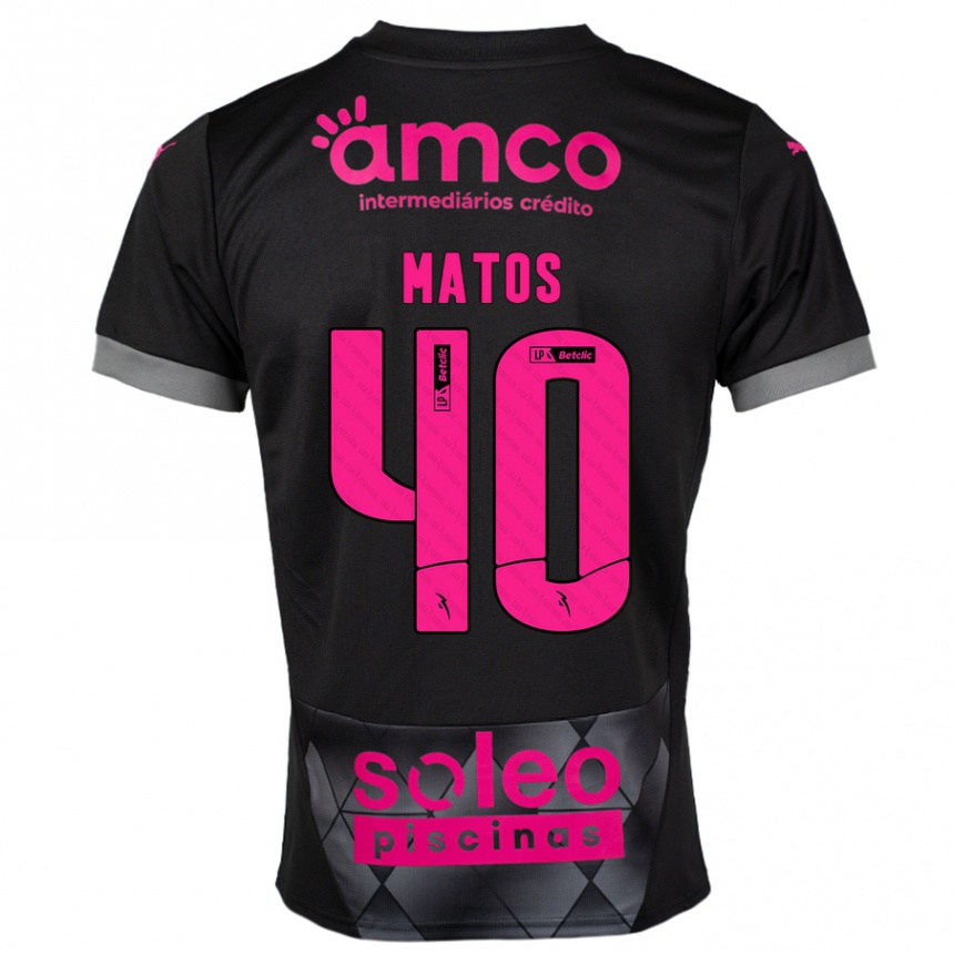 Men Football João Matos #40 Black Pink Away Jersey 2024/25 T-Shirt Australia