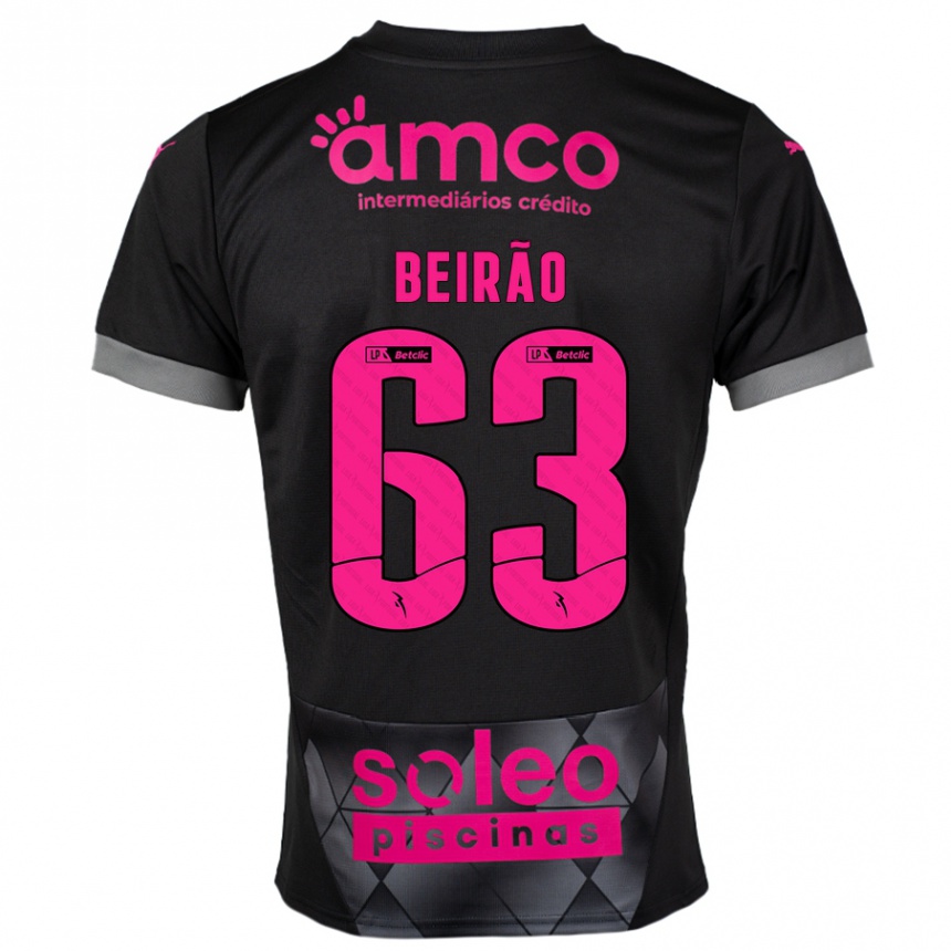 Men Football Rodrigo Beirão #63 Black Pink Away Jersey 2024/25 T-Shirt Australia