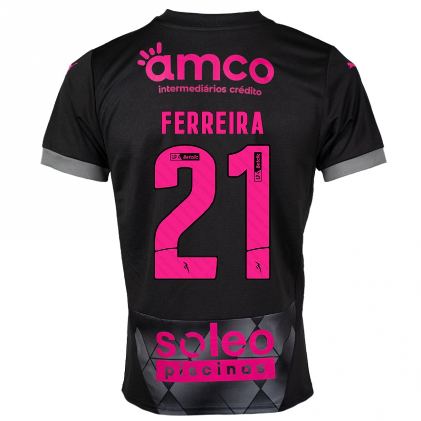 Men Football Ana Carolina Ferreira #21 Black Pink Away Jersey 2024/25 T-Shirt Australia