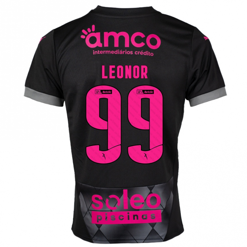 Men Football Maria Leonor #99 Black Pink Away Jersey 2024/25 T-Shirt Australia