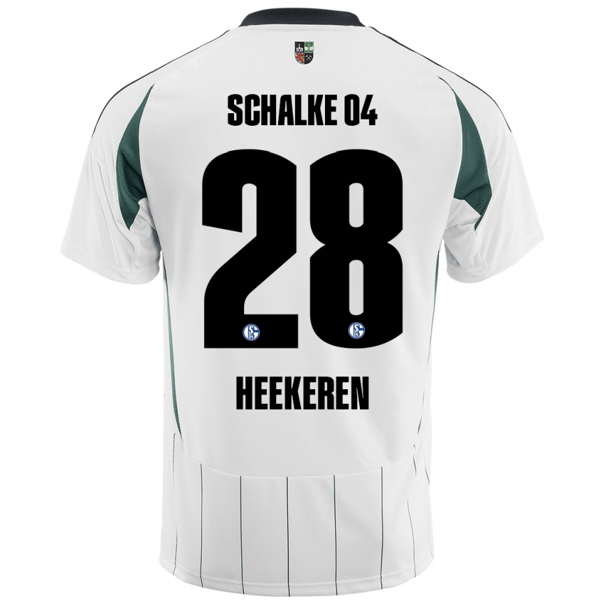 Men Football Justin Heekeren #28 White Green Away Jersey 2024/25 T-Shirt Australia