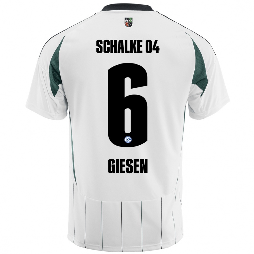 Men Football Tim Giesen #6 White Green Away Jersey 2024/25 T-Shirt Australia