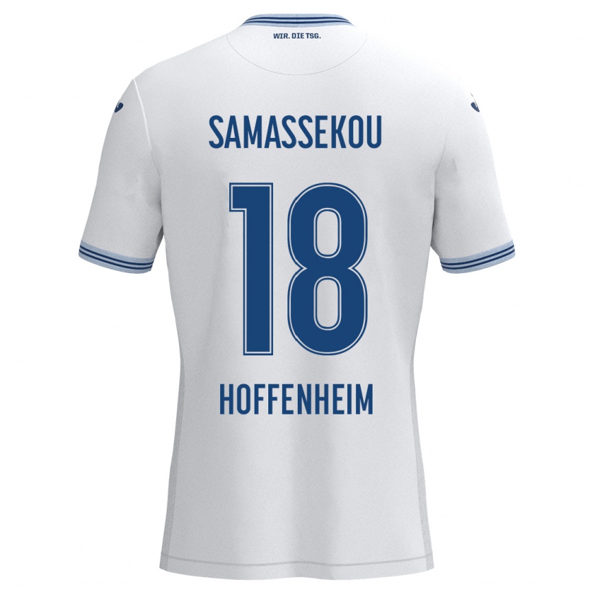 Men Football Diadié Samassékou #18 White Blue Away Jersey 2024/25 T-Shirt Australia