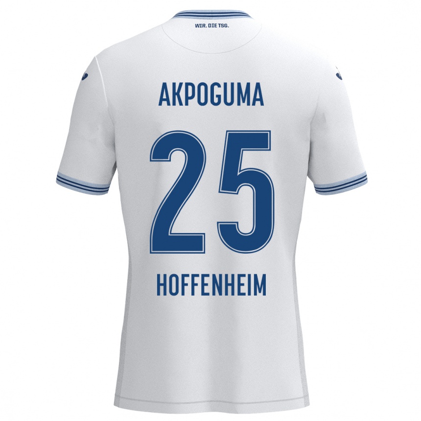 Men Football Kevin Akpoguma #25 White Blue Away Jersey 2024/25 T-Shirt Australia