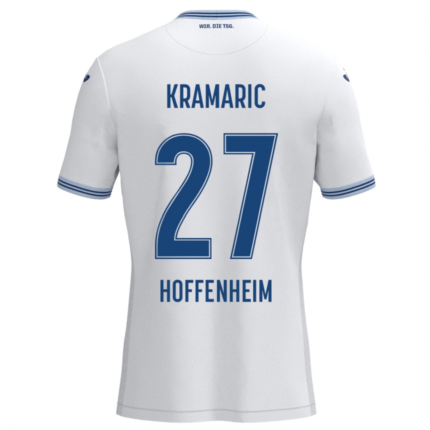 Men Football Andrej Kramaric #27 White Blue Away Jersey 2024/25 T-Shirt Australia