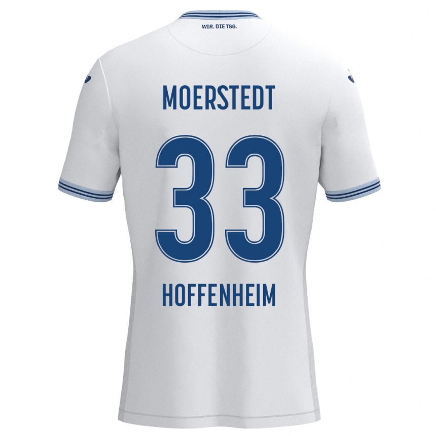 Men Football Max Moerstedt #33 White Blue Away Jersey 2024/25 T-Shirt Australia